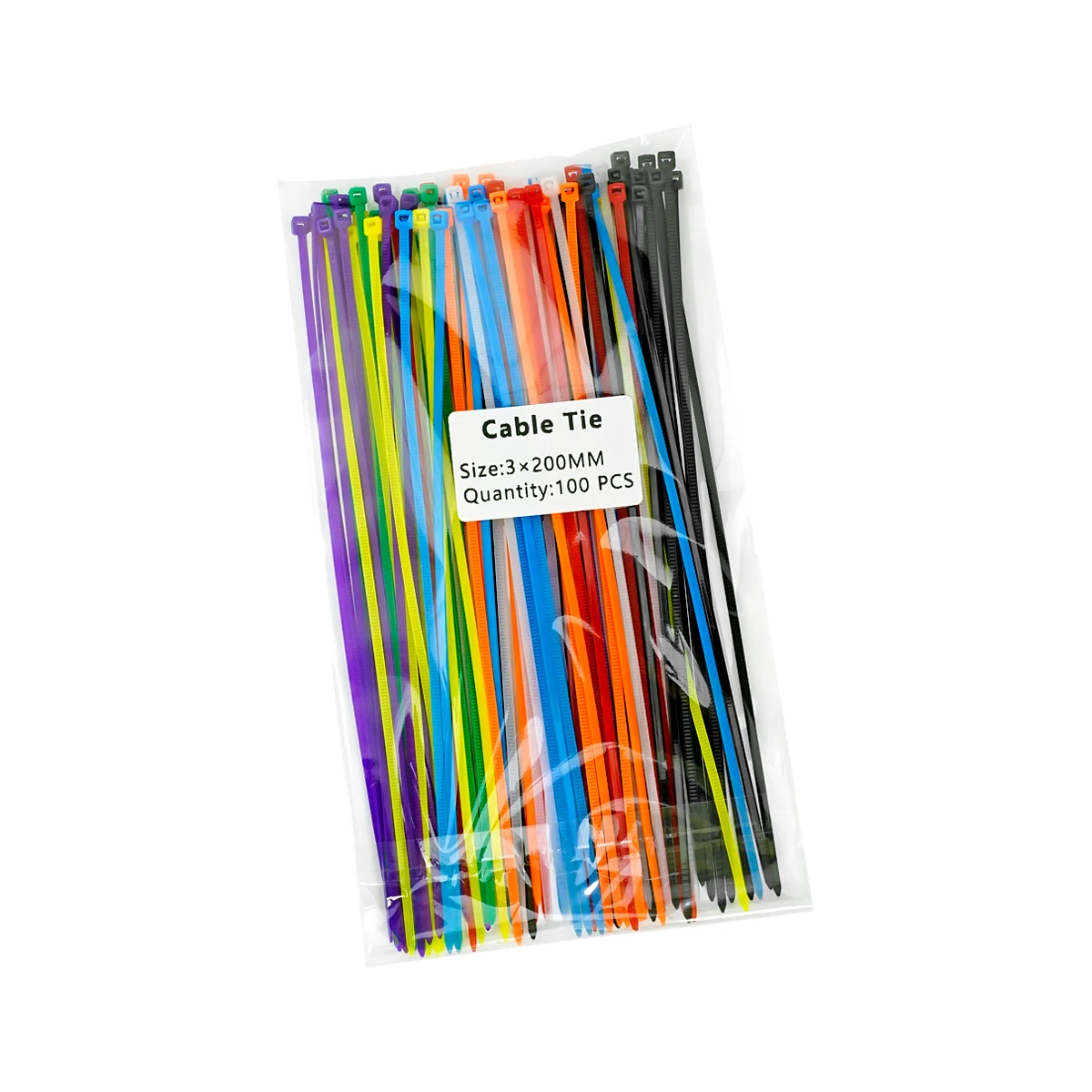 Multicolor Self-Locking Nylon Cable Ties – 100 Pack
