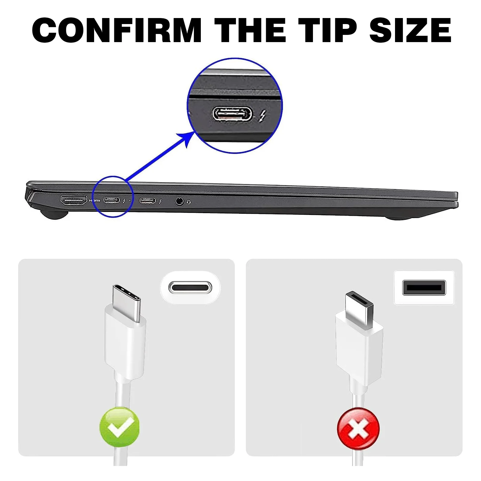 USB C Laptop Power Adapter 65W PD Wall Charger For MacBook Dell Lenovo Huawei HP Notebook