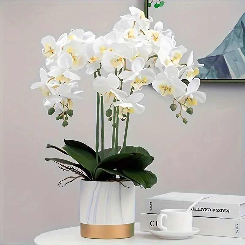 1 Stücke Künstliche Blumen Bouquet Schmetterling Orchidee Gefälschte Blumen Phalaenopsis für Wohnkultur Garten Hochzeit Dekoration Zubehör