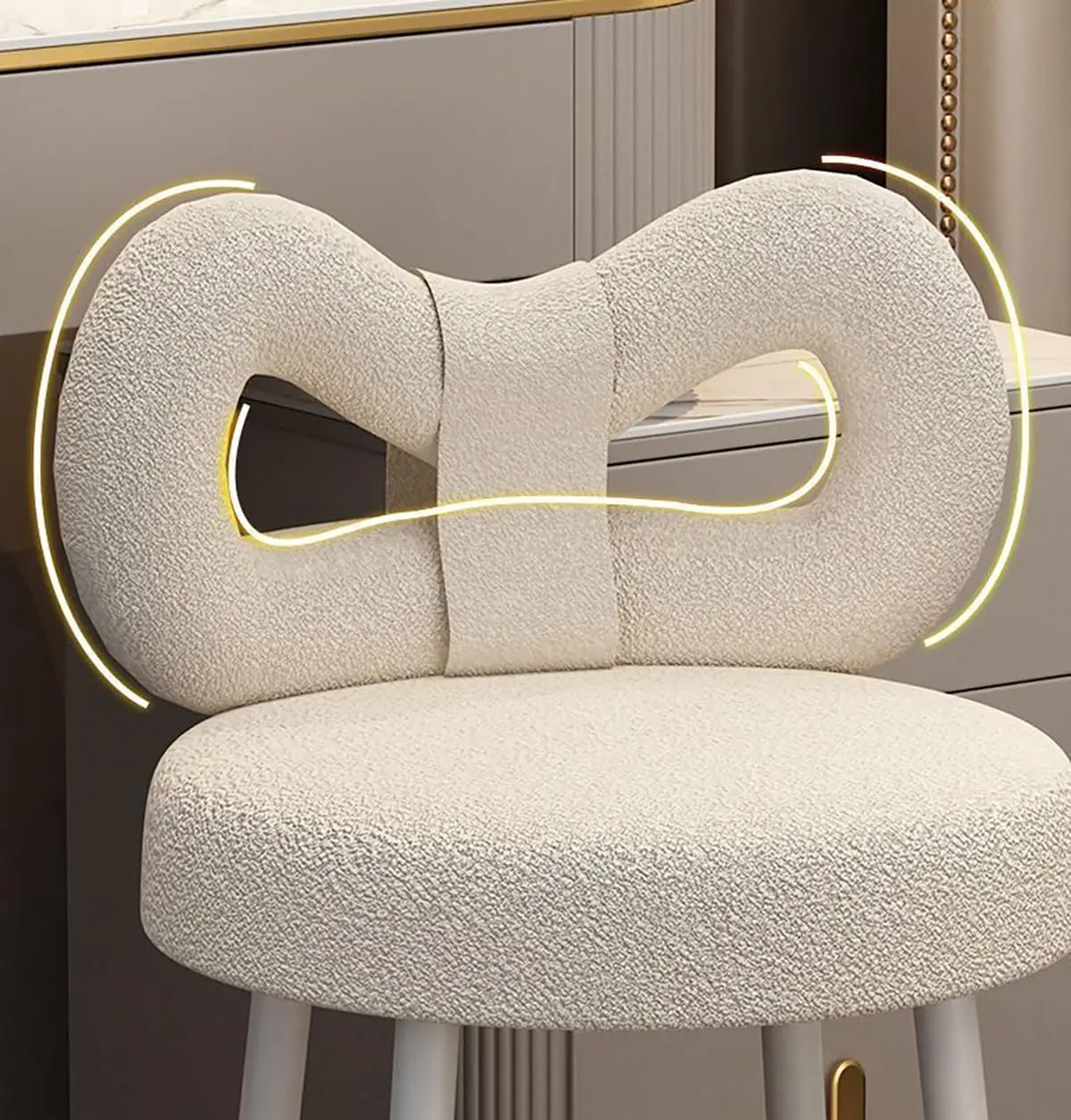 مقعد مكياج وردي مريح