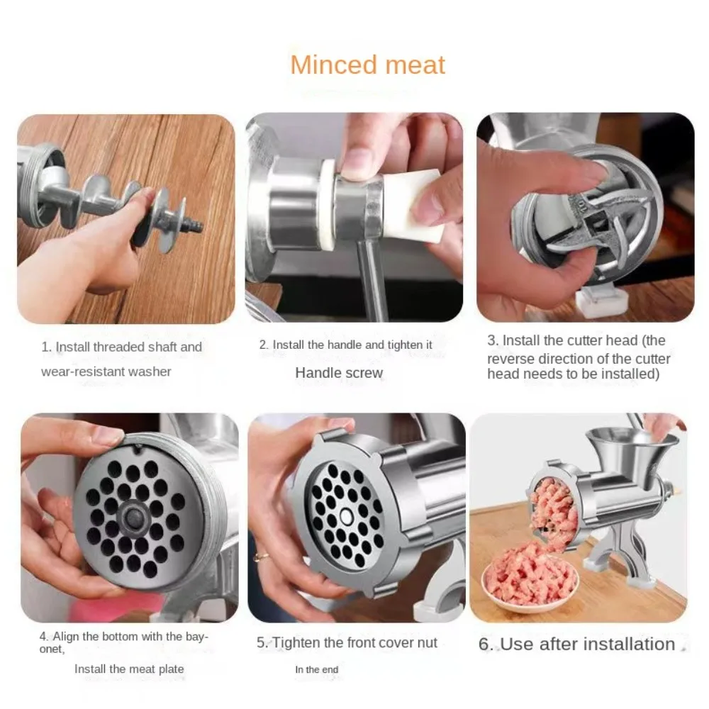 Adjustable Meat Mincer Grinder Hand Operated Heavy Duty Sausage Filler Multi-function Aluminum Alloy Filling Machine Household meat grinder