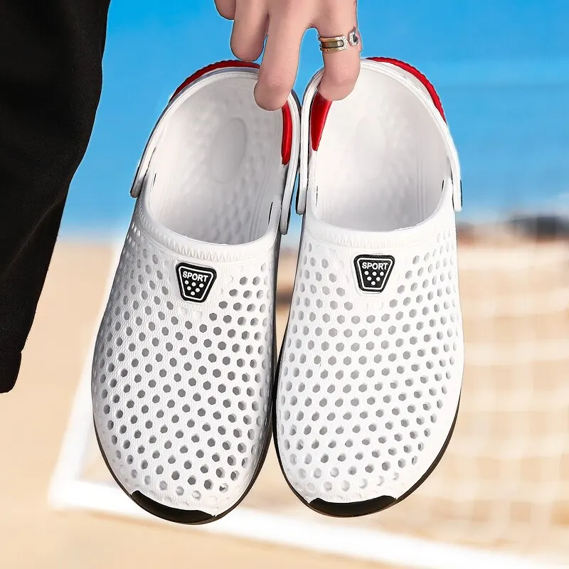 Fashion Sport Beach Sandals Mens Anti Slip Thick Sole Slide Slippers Lightweight Summer Flip Flops Garden Water Shoes Water Sports Shoes