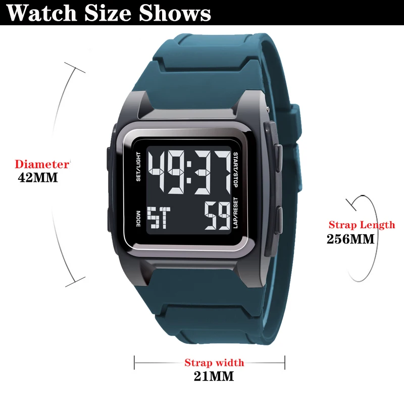 Men's Digital Watches Waterproof Men Sports Watch Luminous Multifunction Clock Outdoor Running Student Kids Fitness Wristwatch 5