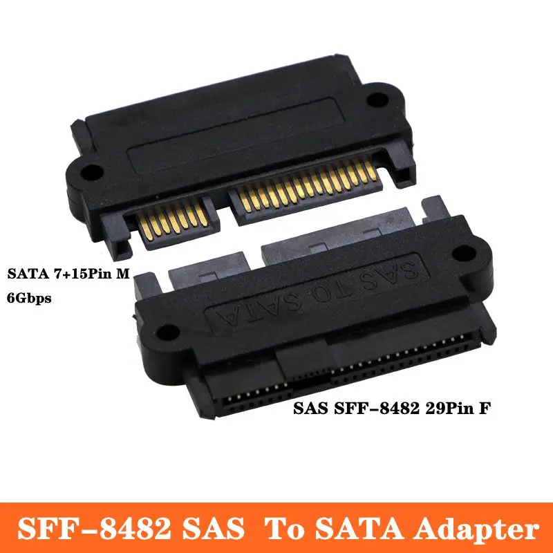 Adattatore Da SFF-8482 SAS A SATA 22 Pin, Angolo 180 Gradi - Per Convertire Connessioni Dischi Rigidi
