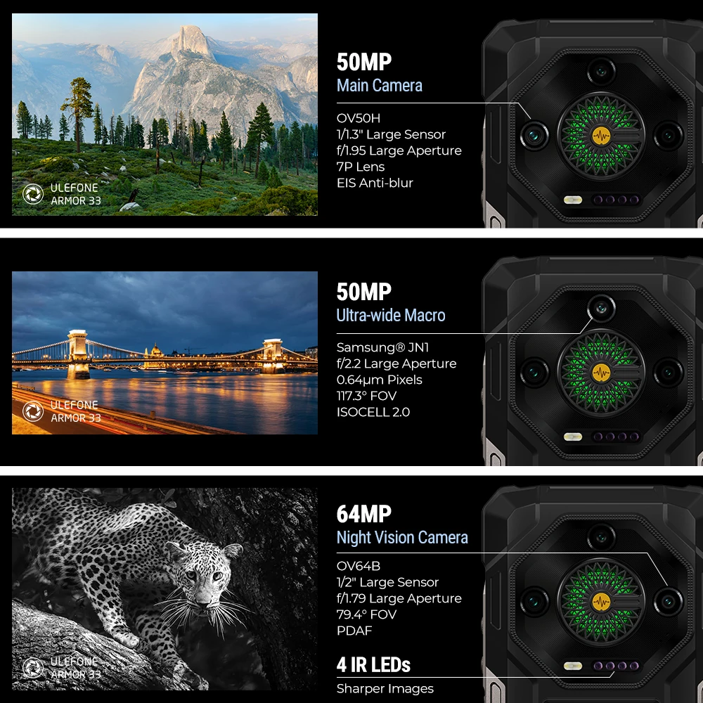 【World Premiere】Ulefone Armor 33 4G Rugged Phone 25500 mAh 512GB ROM Up to 24GB RAM 120Hz 6.59"NFC Android 15 Smartphone Globa