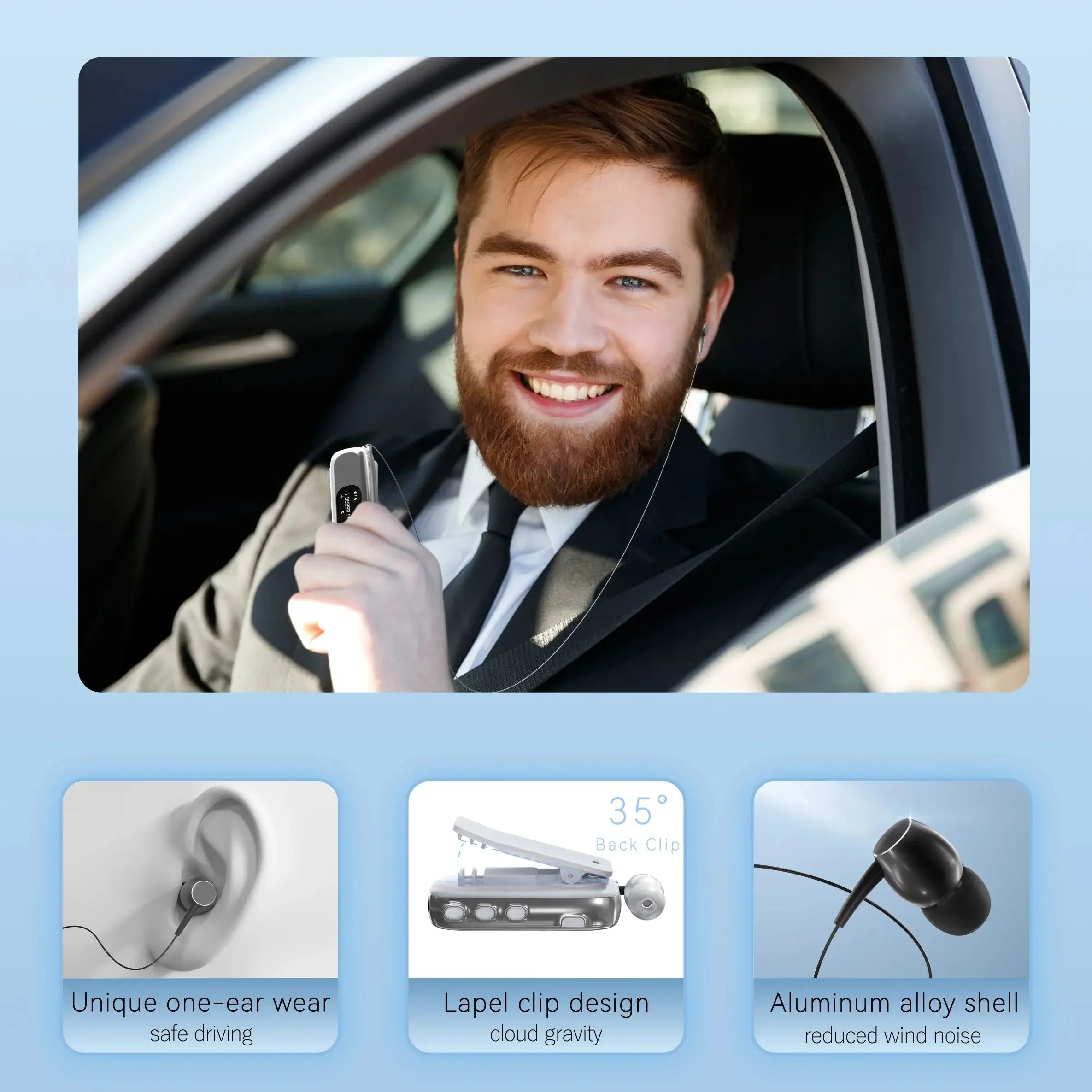 K75 Business Earphones Hands Free Bluetooth V5.4 LCD Display Wireless Earphones for Call and Cycling Noise Reduction Earphones 4