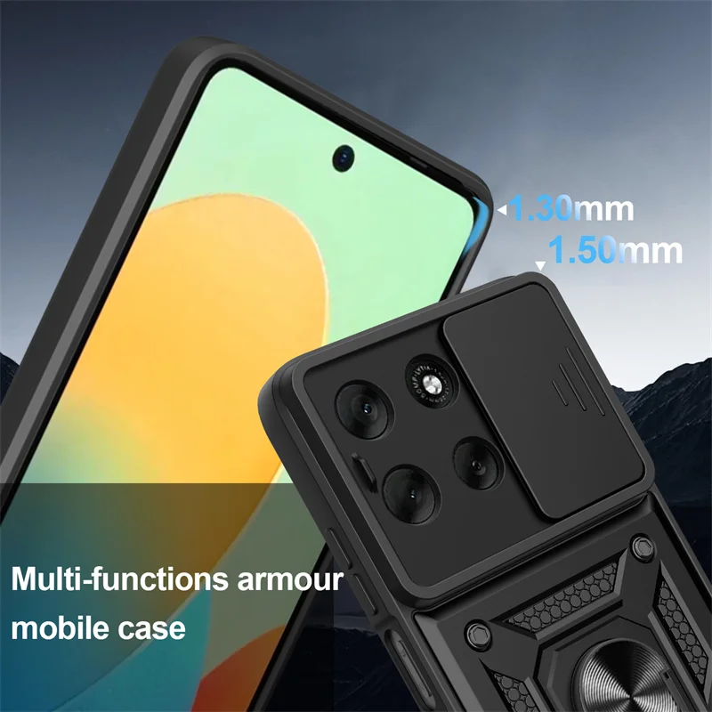 Armor Magnetic Bracket Case with Slide Lens Protector