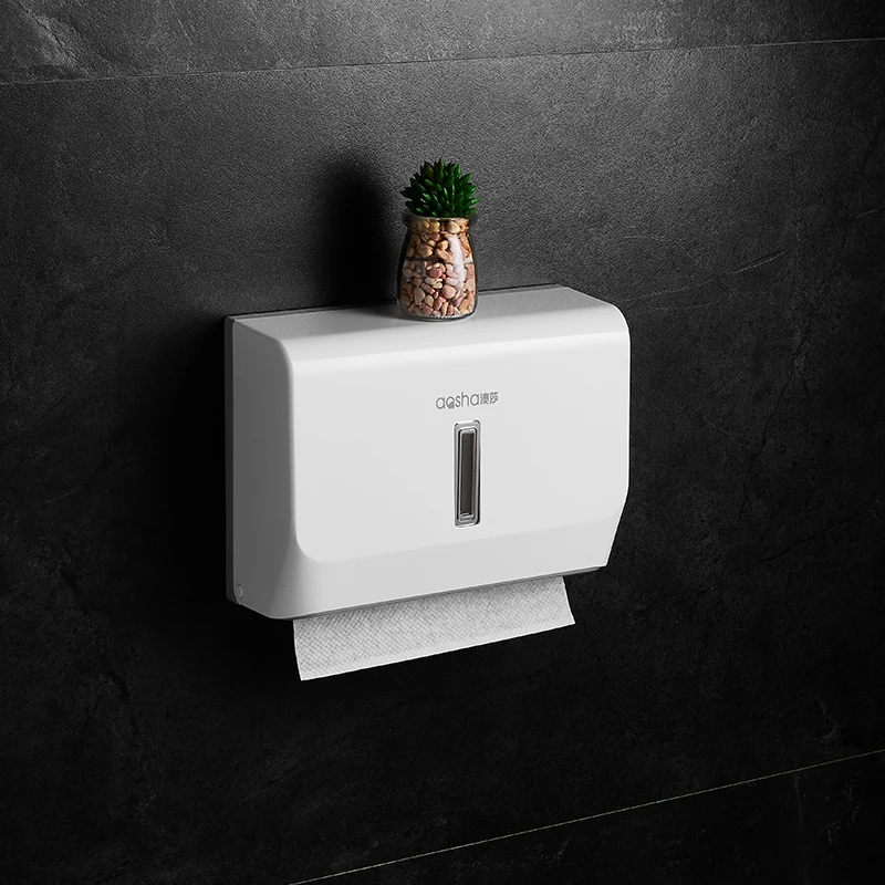 Kitchen Tissue Dispenser Luxury Paper Towel Dispenser High Quality ABS Tissue Box Wall Mounted Punch Free for Toilet 2