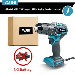 JAUHI 13mm High-Power Brushless Electric Impact Drill with Dual Speed and Adjustable Torque (Without Battery)