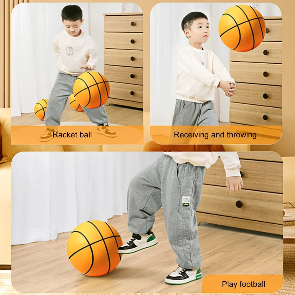 18/21/24 Solid Silent Basketball Kid Indoor Silent Sponge Elastic Little Leather Ball Lightweight 3/5/7 Inch Children Sports Toy 6