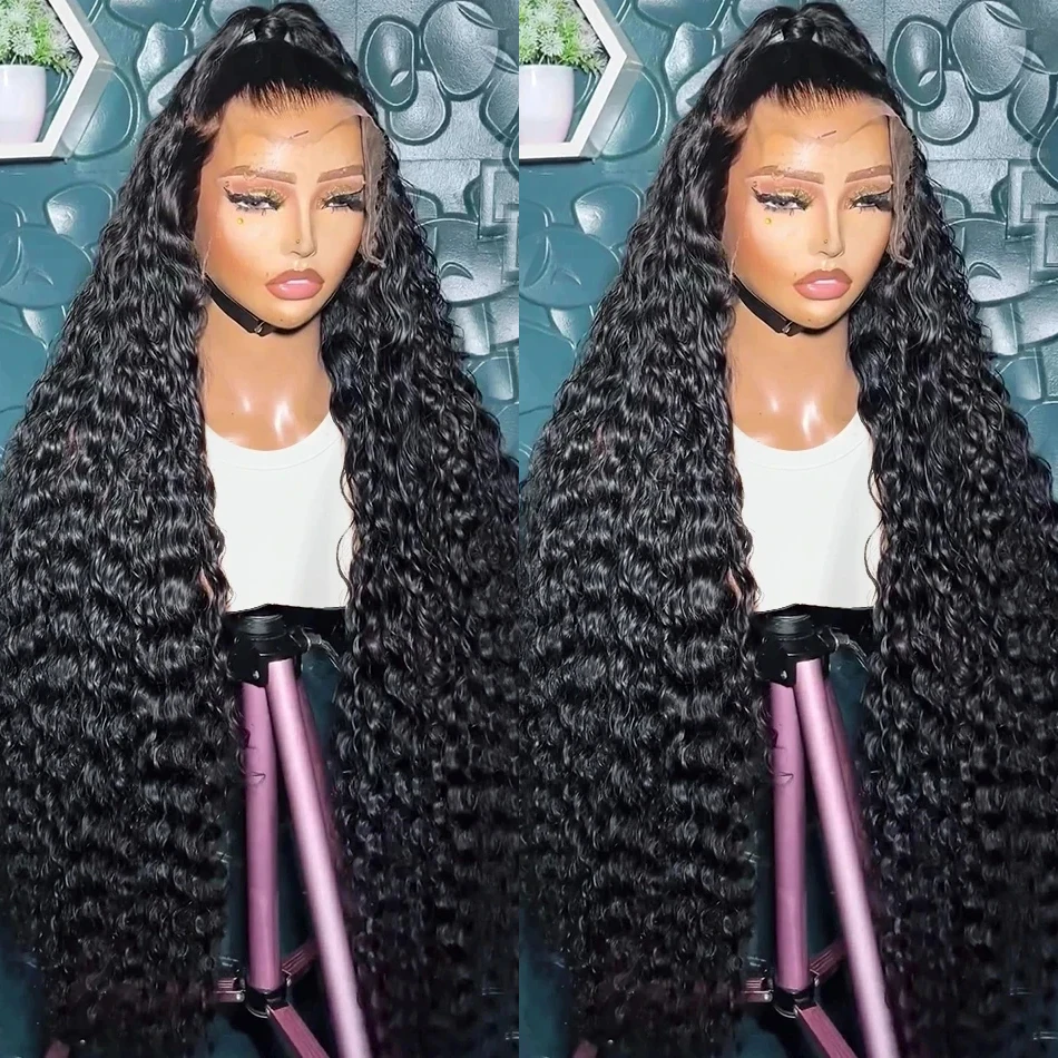 30 Inch Water Wave Curly Lace Frontal Wigs 13x6 HD Deep Wave Lace Frontal Wig 13x4 Human Hair Wigs for Women