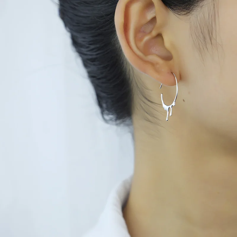 Small Silver Drop Earrings - Temu