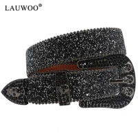 Skull Rhinestone Belts For Women Men Y2K Leather Strap Crystal Studded Western Cowgirl Cowboy Diamond Bling Bling Belt