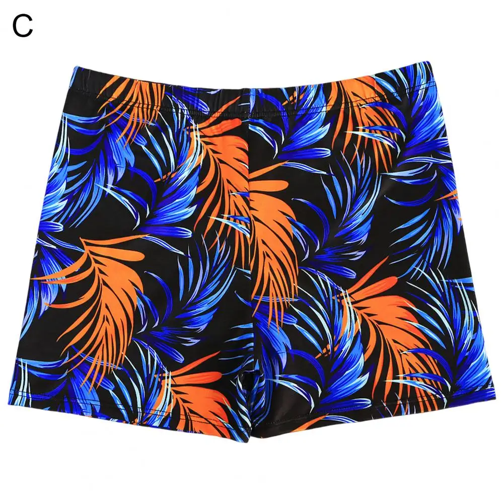 Men Swimming Trunks Quick Dry Men Shorts Digital Print Pattern Flat Corner Swimming Pants