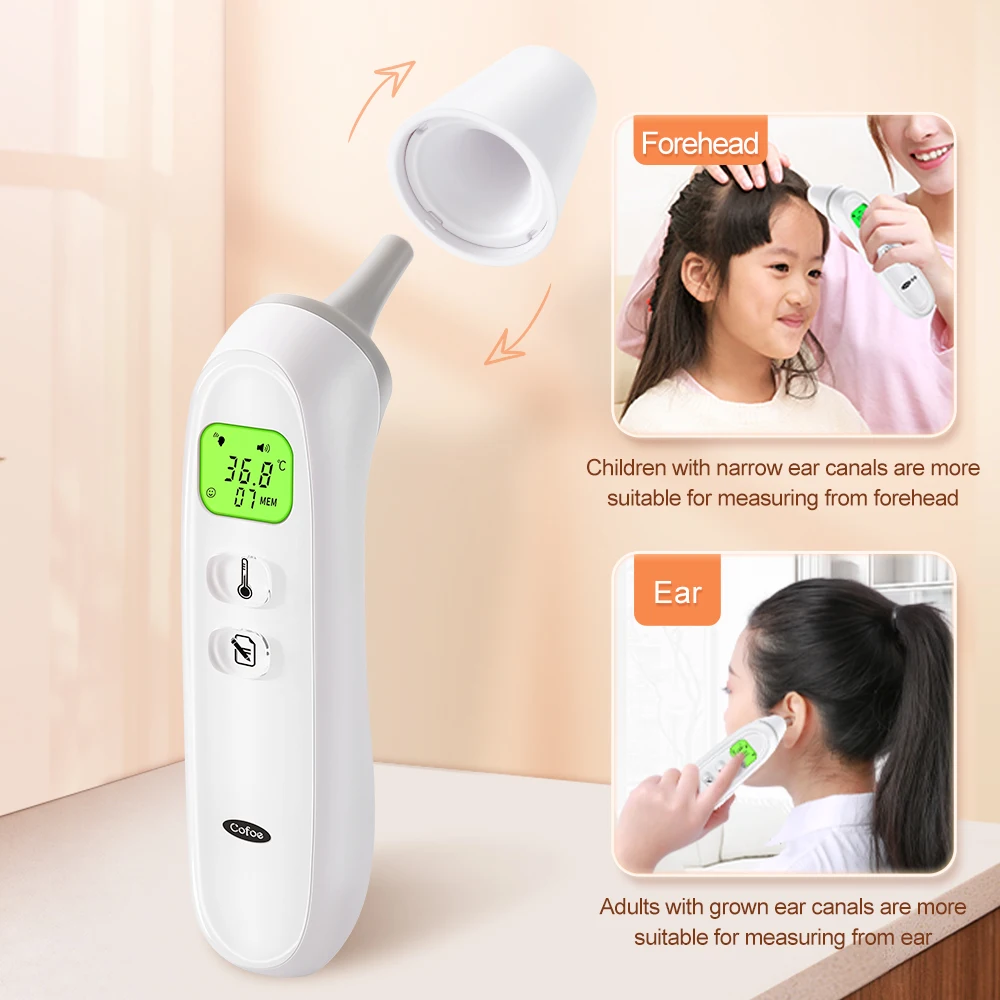 Cofoe Digital Infrared Fever Thermometer Medical Household Infant Adult Forehead Non-contact Body Temperature Ear Thermometer digital thermometer