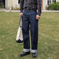 Red Tornado HBT Selvedge Denim Jeans Relaxed Fit Vintage Style Cinch Back Mens Pants 1