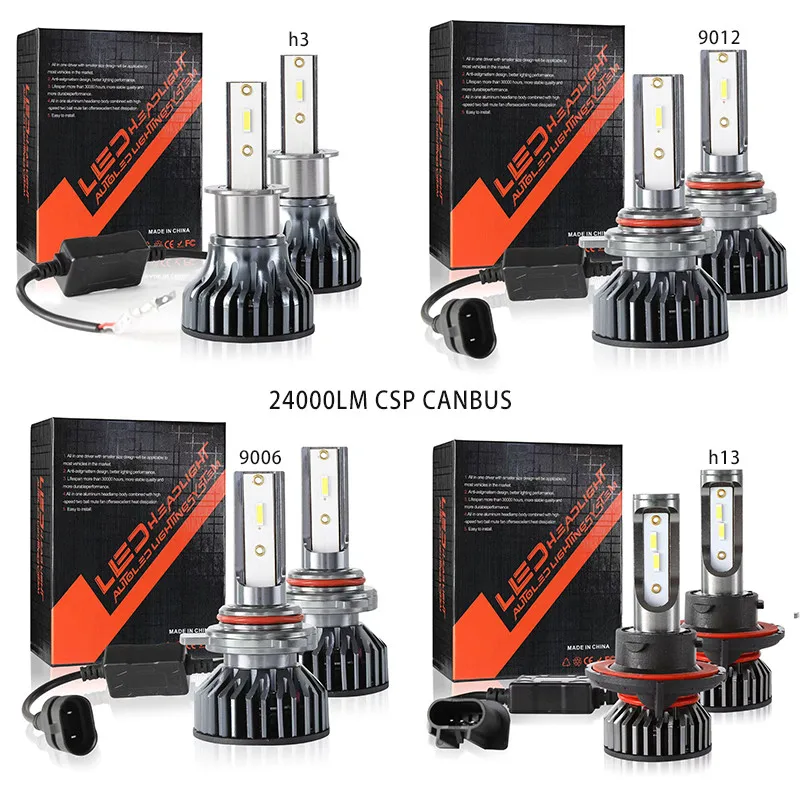 Heyword 26000lm 160W 1860 CSP chip 3000k/4300k/6000k/8000k Car LED Headlight h4 h7 h1 LED headlights 9005 H7 h11 led light