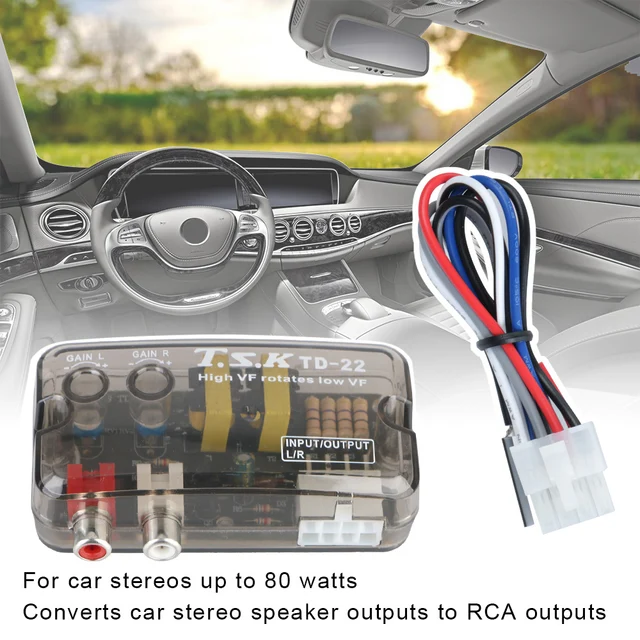 Auto Car Audio Converter Speaker Level Converter Adapter Universal