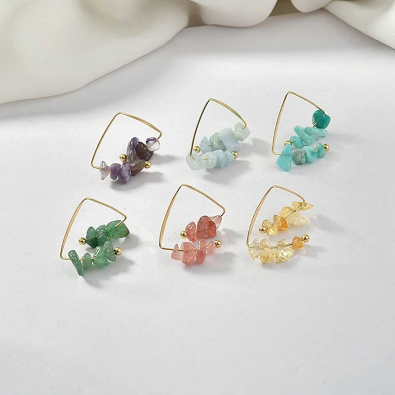 1 Set Natural Irregular Gemstones Beads with Jump Rings Ear Hooks Pliers Lobster Clasps for DIY Jewelry Making Accessories