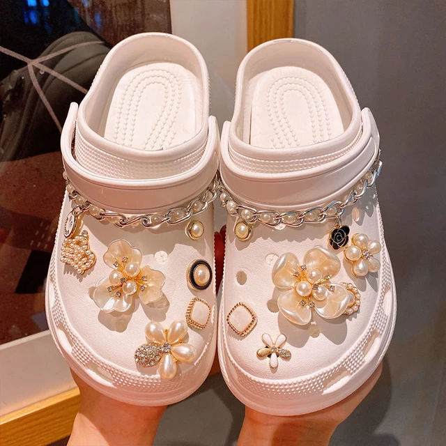 Rhinestone Set Croc Shoes Charms Butterfly Kit Pearl Flower Gold  Accessories Jibz For Croc Clogs Shoe Decorations Man Kids Gifts - Shoe  Decorations - AliExpress