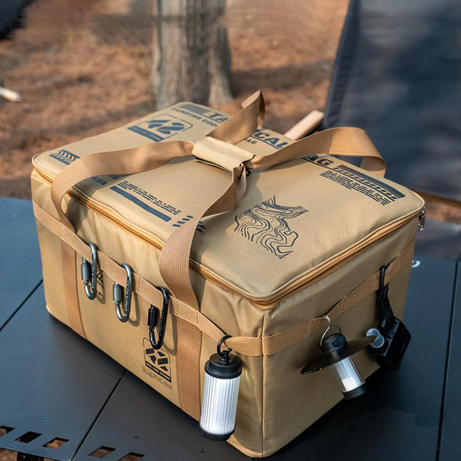 30L Camping Storage Box Soft Tableware And Kitchenware Storage Box Foldable Organizer Bag For Stove Pots Bowls Camping Equipment