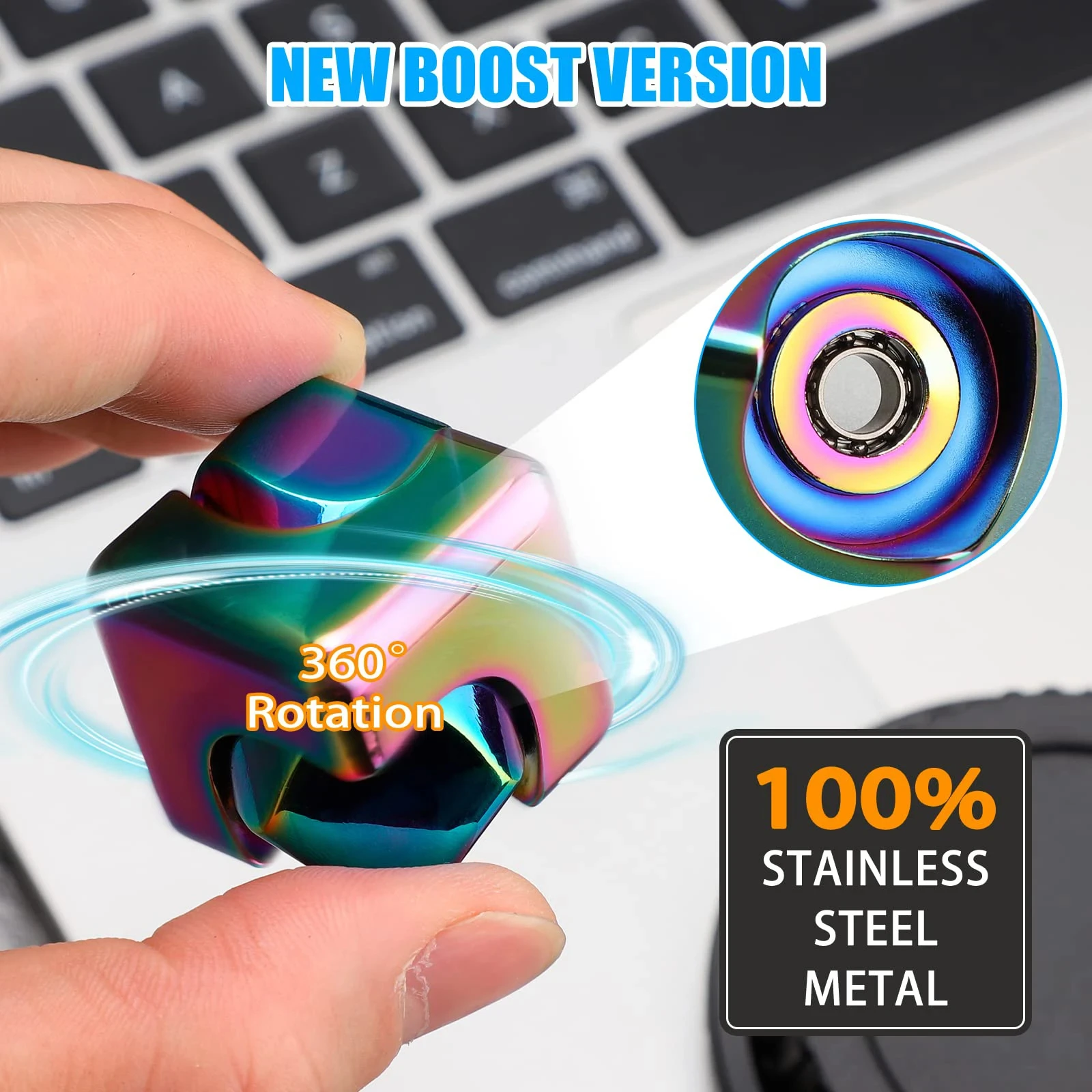 Metal Cube Spinner Fidget Toy - Stress Relief Sensory Puzzle