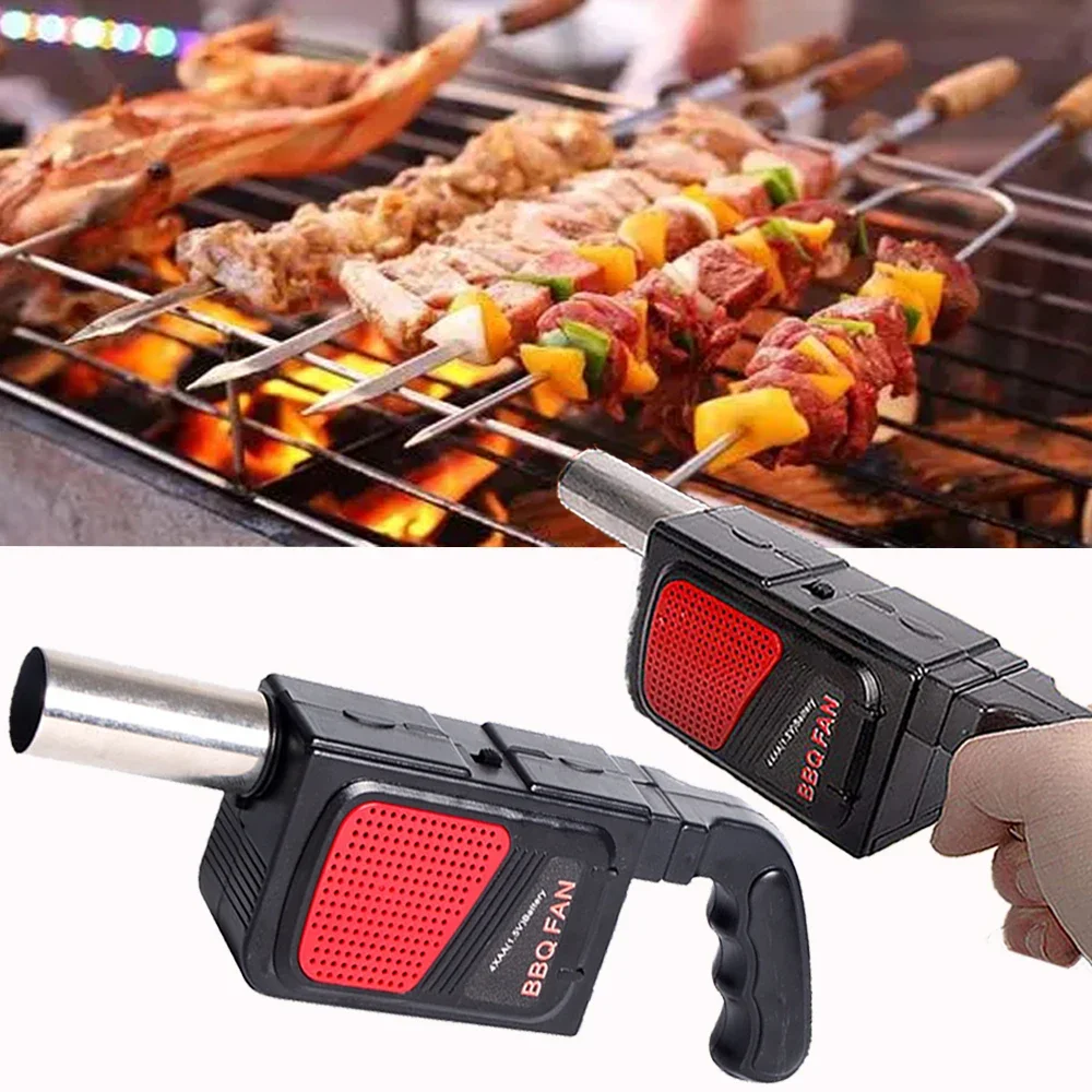 Barbecue Fan Electric BBQ Air Blower for Outdoor Cooking Grill BBQ Set Picnic Tool Handheld Electric Fan Camping Accessories
