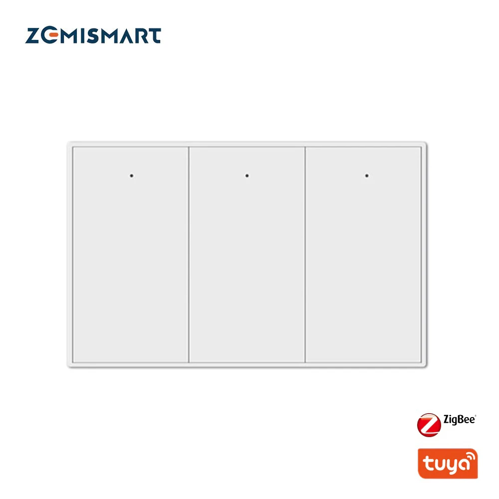 Zemismart Zigbee Push Wall Light Switches 1 2 3 4 Gangs with Neutral Interruptor Alexa Google Home Tuya Smartthings App Control