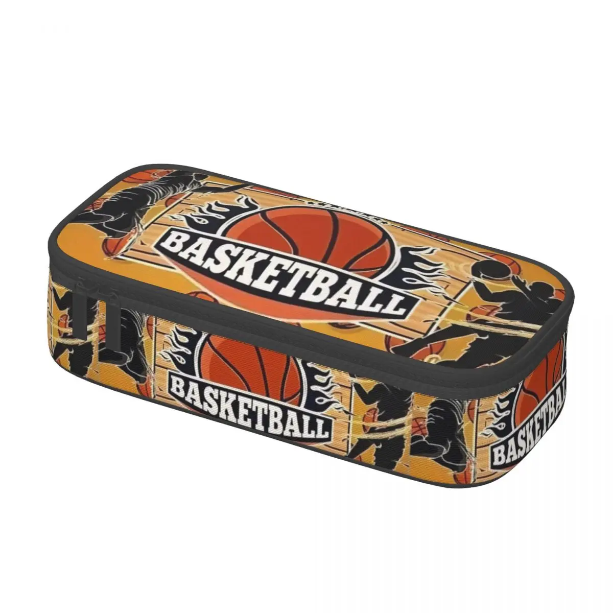 Kawaii Basketball Pencil Cases for Girls Boys Dots Round Physical culture Large Storage Pen Box Bag School Supplies