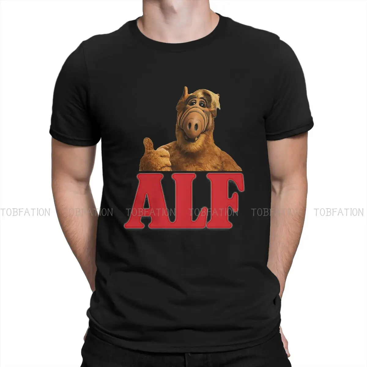 

ALF The Animated Series Pure Cotton TShirt Alien Life Form Basic T Shirt Homme Men Clothes Trendy