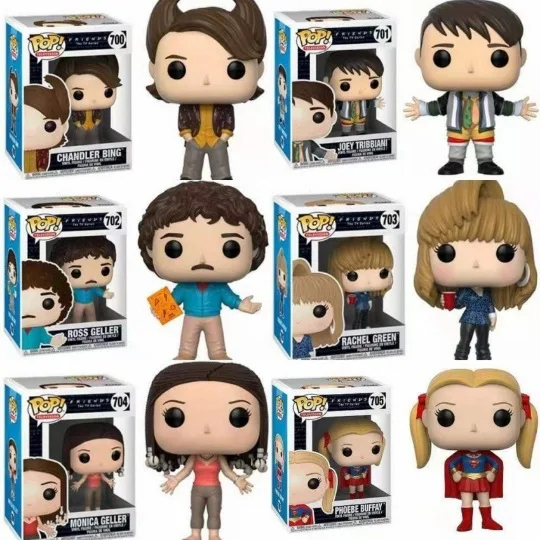 Funko New Friends Tv Chandler Bing Joe Tribbiani Rachel Green Febe Buffay Monica Ross Geller Action Toy Figures Model Toys