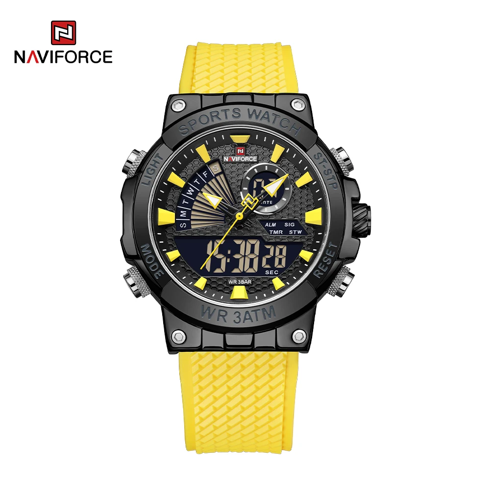 2023 NAVIFORCE Men Luxury Fashion Quartz Watch LCD Dual Time  Waterproof Sport Chronograph Quartz WristWatch Relogio Masculino skmei мужские спортивные часы countdown double time watch будильник хронограф цифровые наручные часы 50m водонепроницаемый relogio masculino