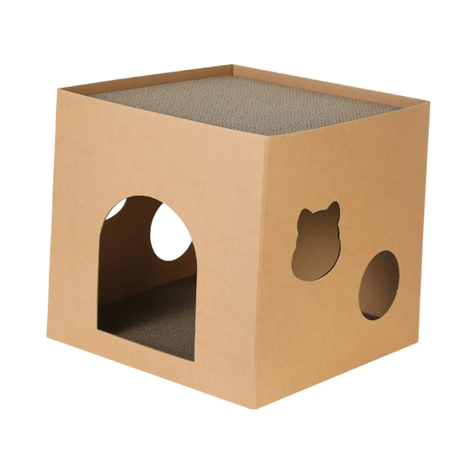 Cat Cardboard House with Scratch Pads Corrugated Cardboard Scratcher Cat Box Cats Bed for Cat Rabbit Small Animals Bunny indoor