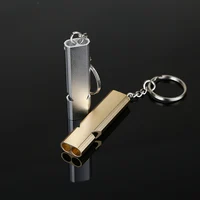 Portable Aluminum Safety Whistle For Outdoor Hiking Camping Survival Emergency Keychain Multi Tool Dual-tube Survival Whistle 1