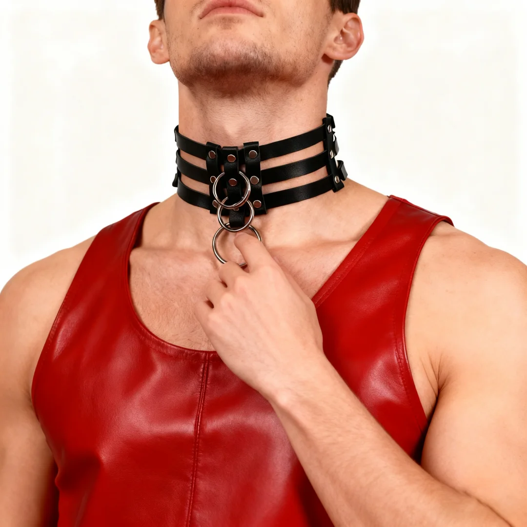 Harness Punk Gürtel Männer Leder Harness Kragen Punk Stil Hals Halskette Halsband Harajuku Gothic Kleidung Exotische Gürtel Zubehör – Detail 3