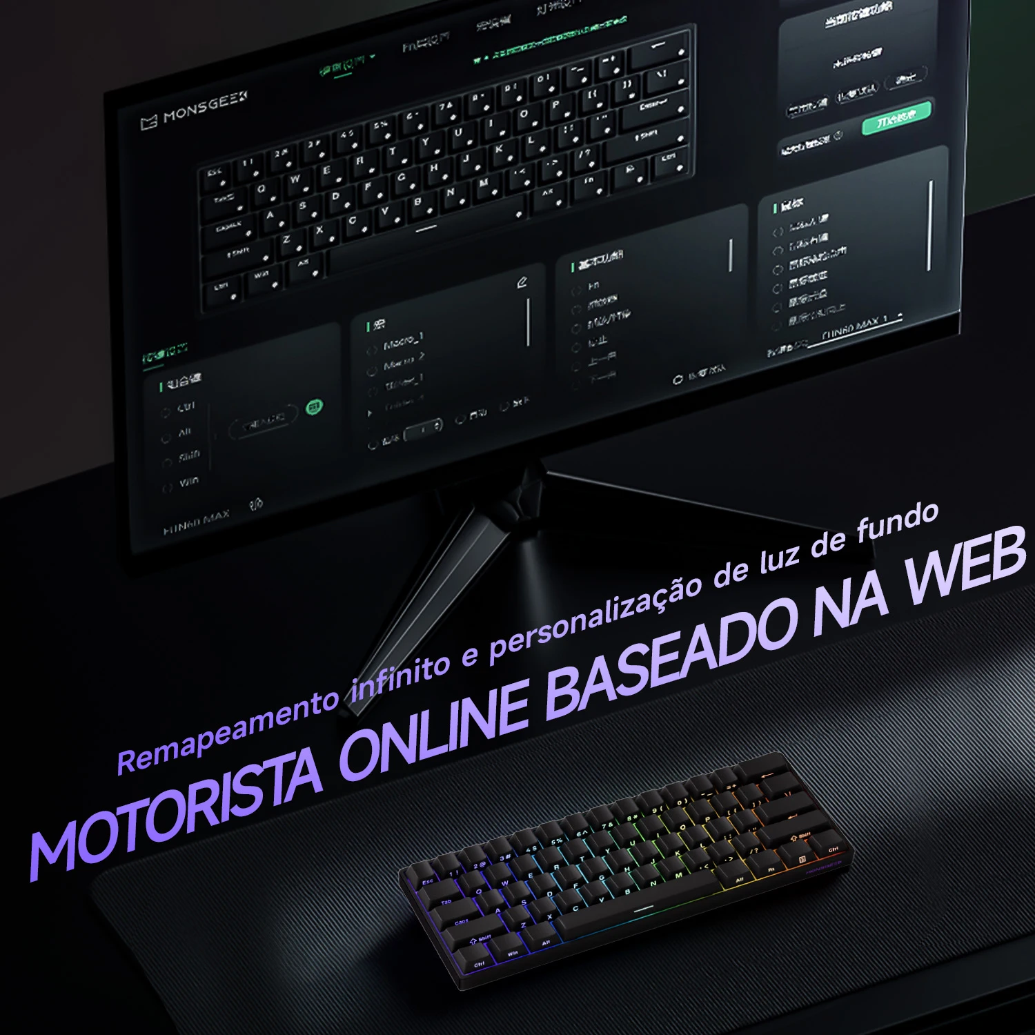 Akko monsGeek fun60 pro he teclado mecânico interruptor magnético 60% teclado para jogos gatilho rápido 0.01mm 8k teclado personalizado com fio