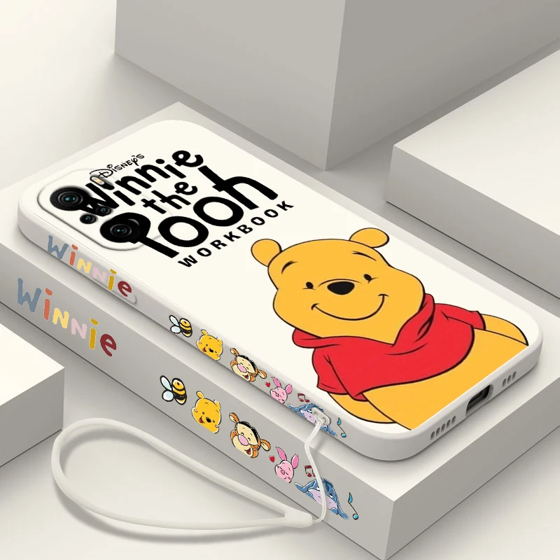 thumbnail image 1 of Funda de teléfono de Disney Winnie The Pooh para Xiaomi Redmi Note 13, 12, 12Pro, 11, 11S, 11T, 10S, 10 Pro Plus, 5G, cuerda líquida izquierda, 1 of 5