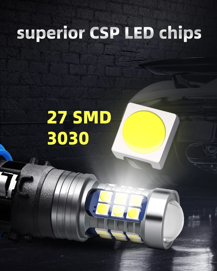 Lampadine LED HP24W Per Luci Diurne Peugeot 3008/5008 E Citroen C5 - 6500K Bianco Xenon, 27 LED, Canbus - Foto 6