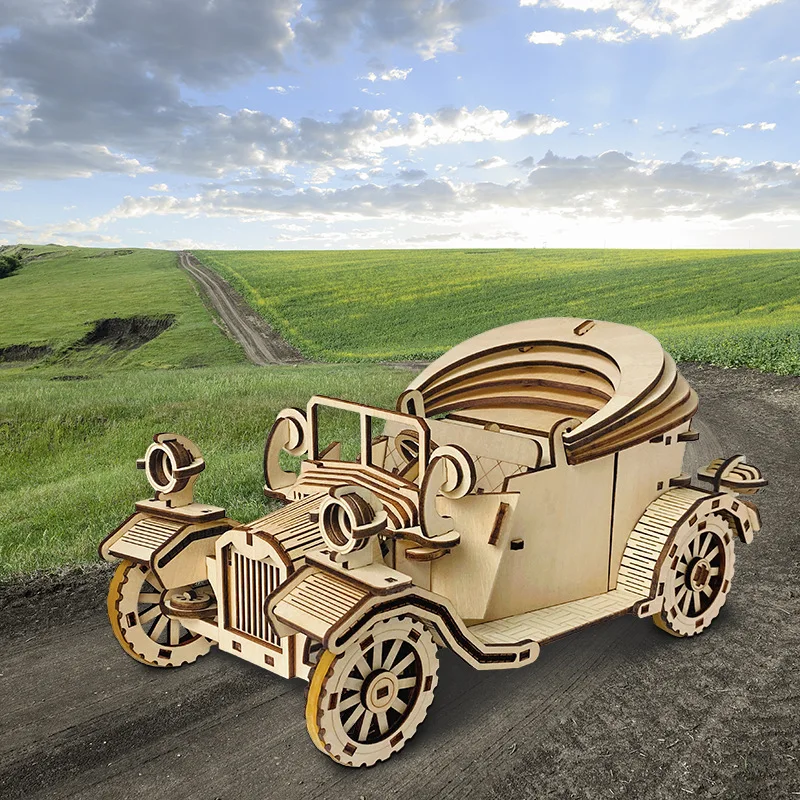 3D Wooden Puzzle Handmade Retro Convertible Model Handmade DIY Assembly Toy Jigsaw Model Building Kits for Children Gift 5