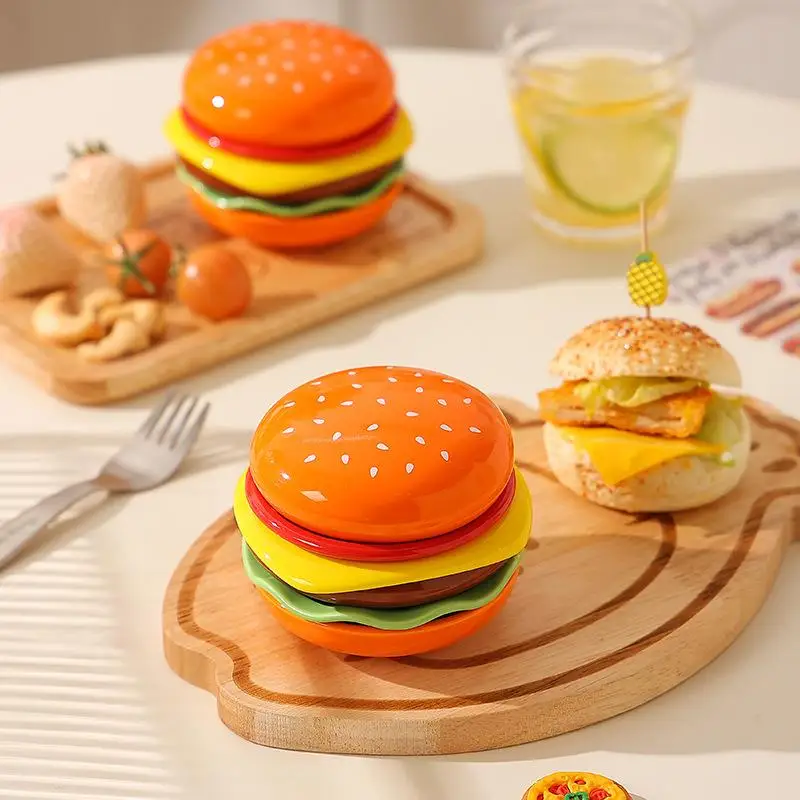 Set di Piatti Impilabili per Hamburger, Piatto Mini a 6 Strati, Piatto per Salsi Divertente, Contenitori per Salse, Decorazione da Tavola - immagine 5