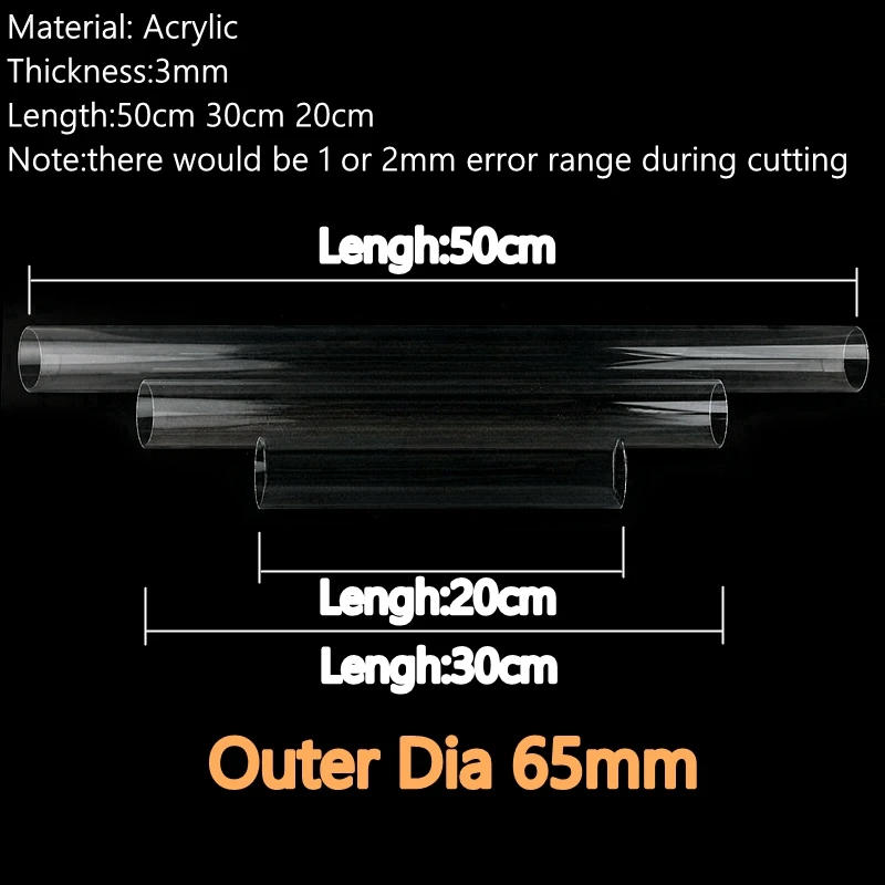 High-Quality Transparent Acrylic Tube - Multi-Purpose Plexiglass Pipe, Various Lengths