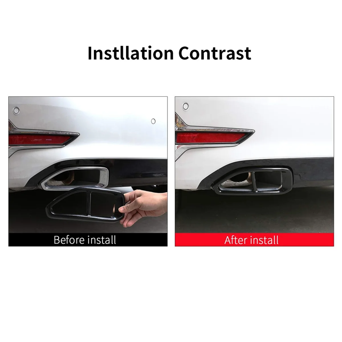 Car Exhaust Muffler Pipe Tip Cover Decorative Trim for 3 Series G20 G28-Stainless Steel