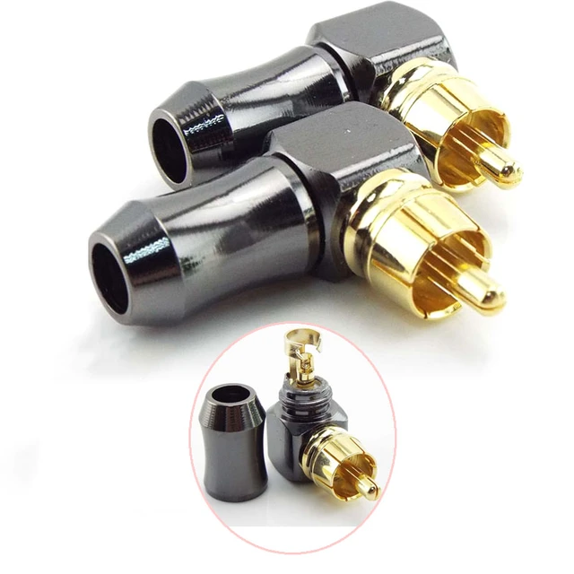 RCA Plug Connector 90 Degree Wire Connectors Gold Plated Terminal for 6.2mm  Speaker Cable Right Angle Audio Adapter L Type A07 - AliExpress