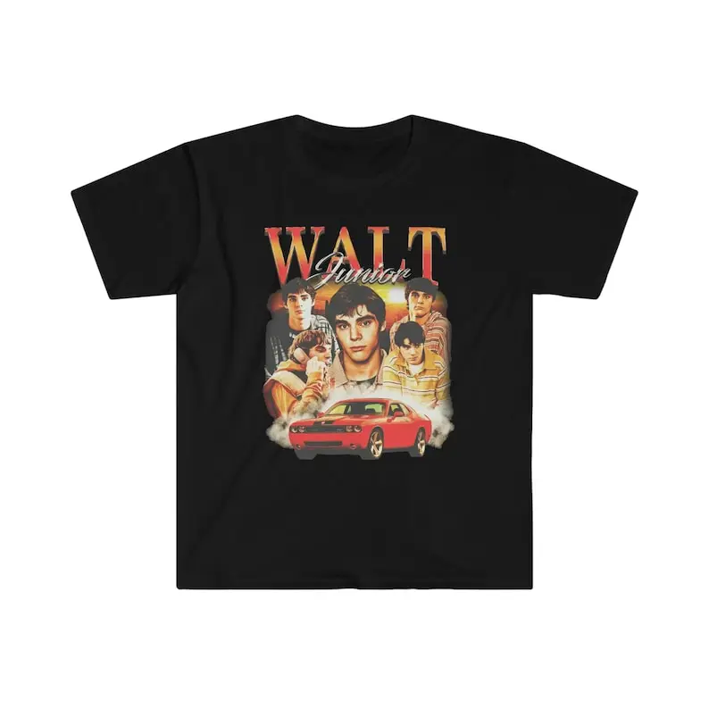 Walt Jr. Vintage T-shirt Funny Meme Collage Tee Men's Cotton T-Shirt O-Neck Tees Short Sleeve Clothes Big Size
