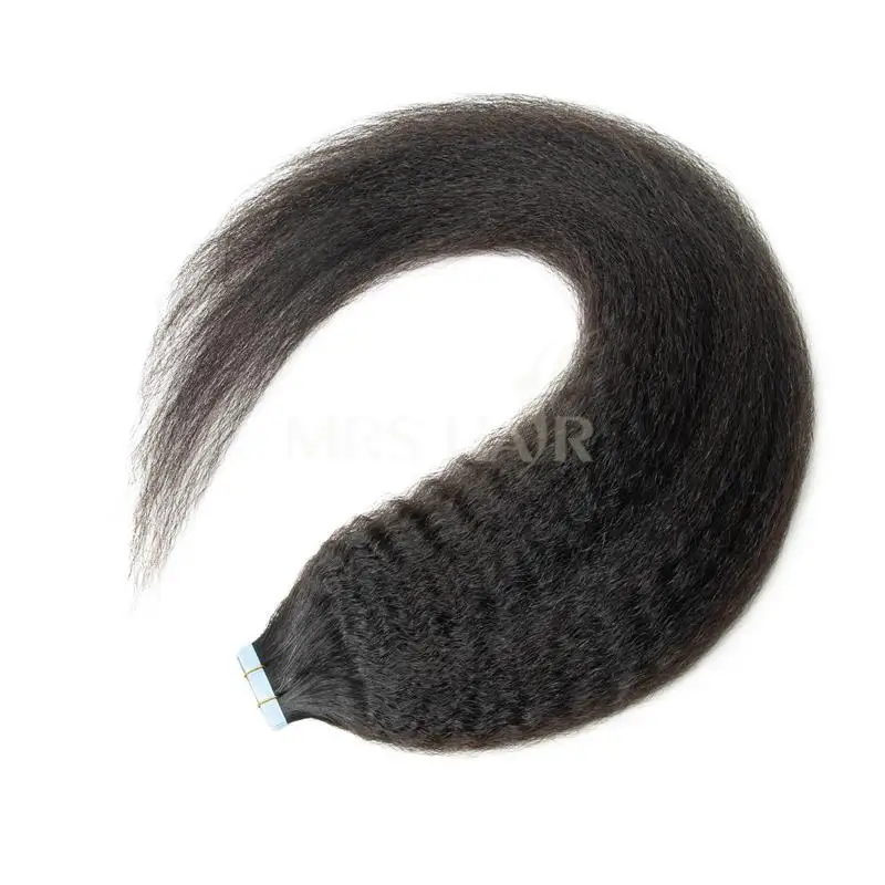 26 28 30inch Kinky Straight Tape in Hair Extensions Human Hair Cuticle Remy Yaki Tape ins Natural Extensions 20pcs/pack