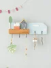 Cartoon Solid Wood Key Storage Holder Rack Indoor Porch Wall Hanging Hat Bag Coat Hanger Home Entrance Decor Decorative Hook 2