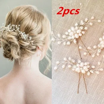 Bridal Hair Crystal Peals Hair Combs Wedding Hair Clips Accessories Jewelry Handmade Women Ornaments Headpieces Accessories 2