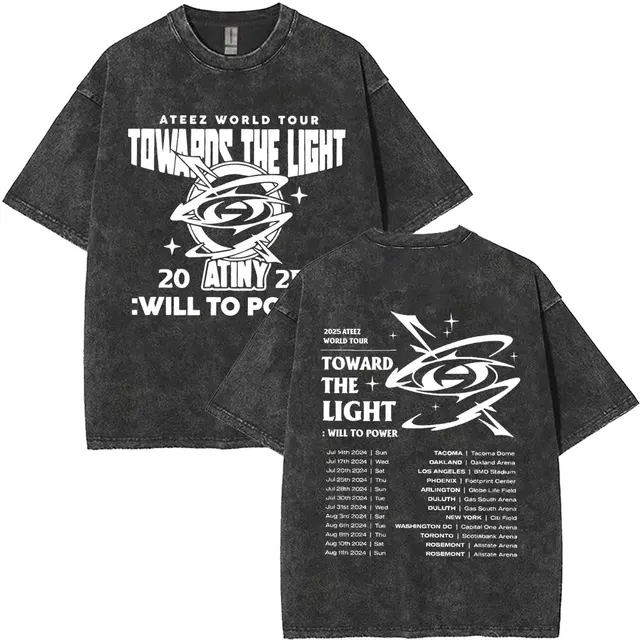 ATEEZ アチズ 멋 Tシャツ USツアー ATEEZ Official Tour Merch Logo T-Shirt | Amazon.com