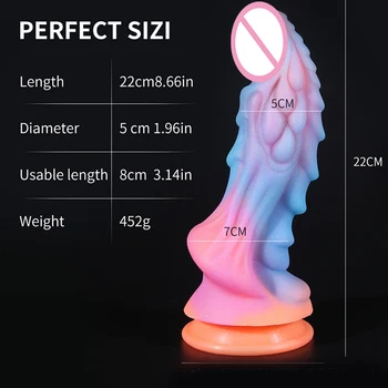 Luminous Dildo Realistic Fake Penis Spike Butt Plug 18 Sex Toys For Women/Men Strapon Monster Dildos Vaginal Anal Masturbators 6