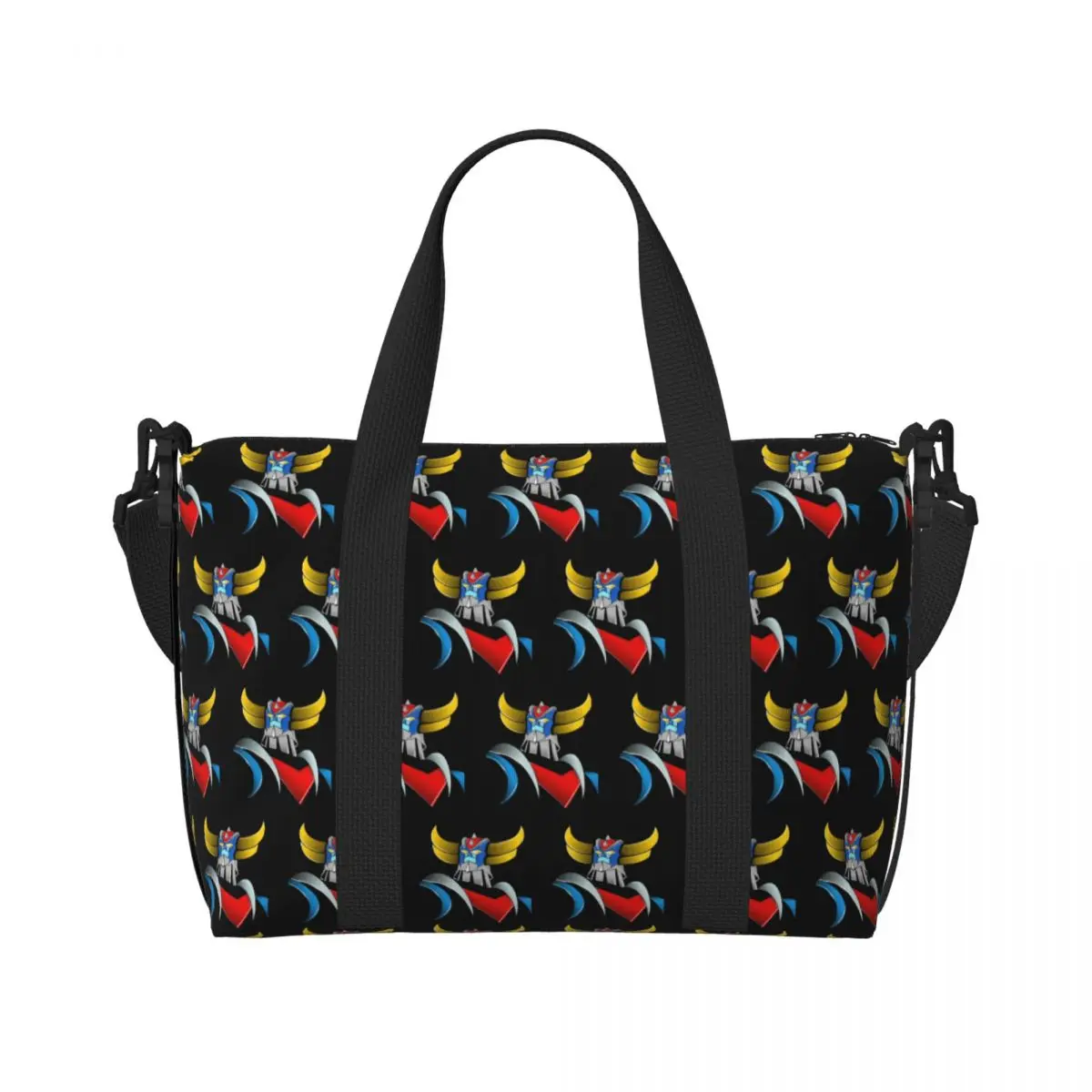 Goldorak Grendizer Tote Bag Women Large Capacity Anime UFO Robot Goldrake Gym Beach Shoulder Travel Bag